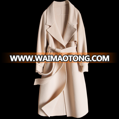 2018 fashion 100% wool  women handmade wool coat